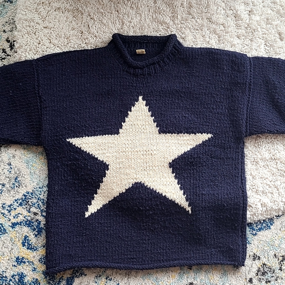 Handmade Ecuadorian 100% wool sweater - large